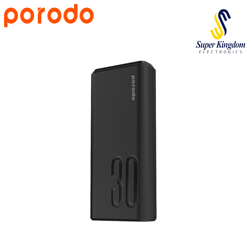 Porodo Portable Fast Power Bank 30000mAh(20W) – Black