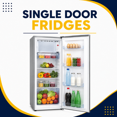 Single door fridges with fresh food and drinks storage inside