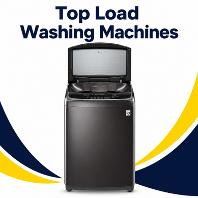 Top load washing machines with open lid on category thumbnail