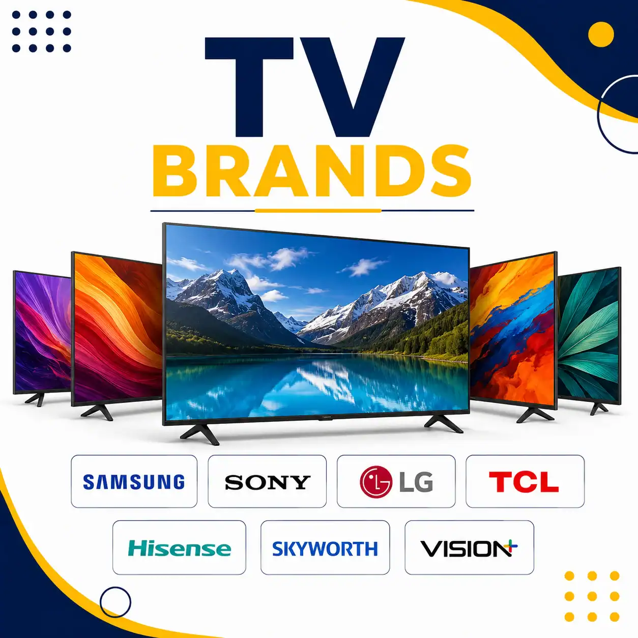 TV brands category thumbnail featuring leading television brands and displays