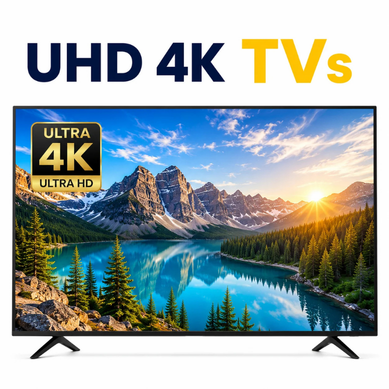UHD 4K TVs category thumbnail with ultra-high-definition scenic display